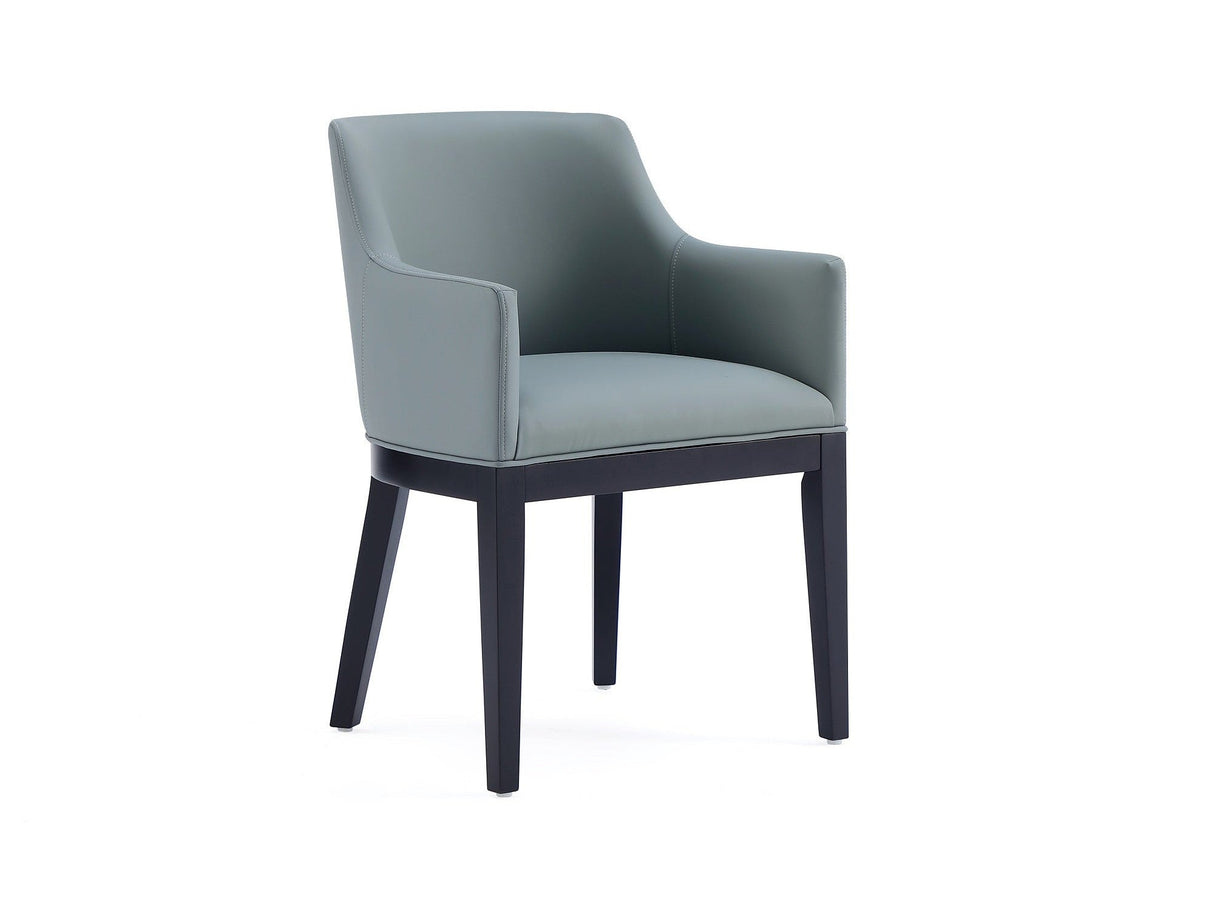 Gansevoort Faux Leather Dining Armchair in Pewter by Manhattan Comfort at Eve Furniture