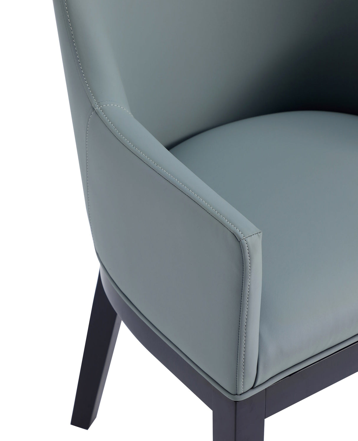 Gansevoort Faux Leather Dining Armchair in Pewter (Set of 2) by Manhattan Comfort at Eve Furniture