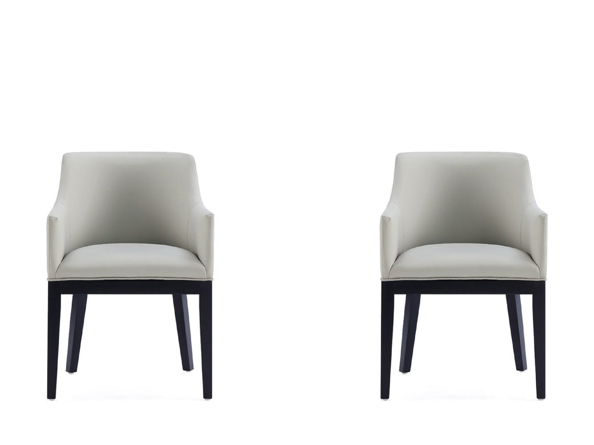 Gansevoort Faux Leather Dining Armchair in Stone Grey (set of 2) by Manhattan Comfort at Eve Furniture