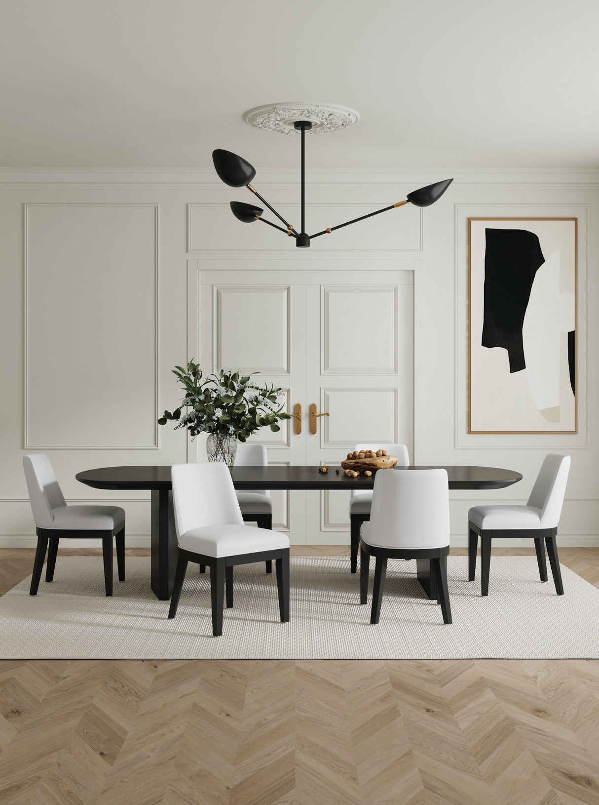Gansevoort Faux Leather Dining Chair in Cream (set of 2) by Manhattan Comfort at Eve Furniture