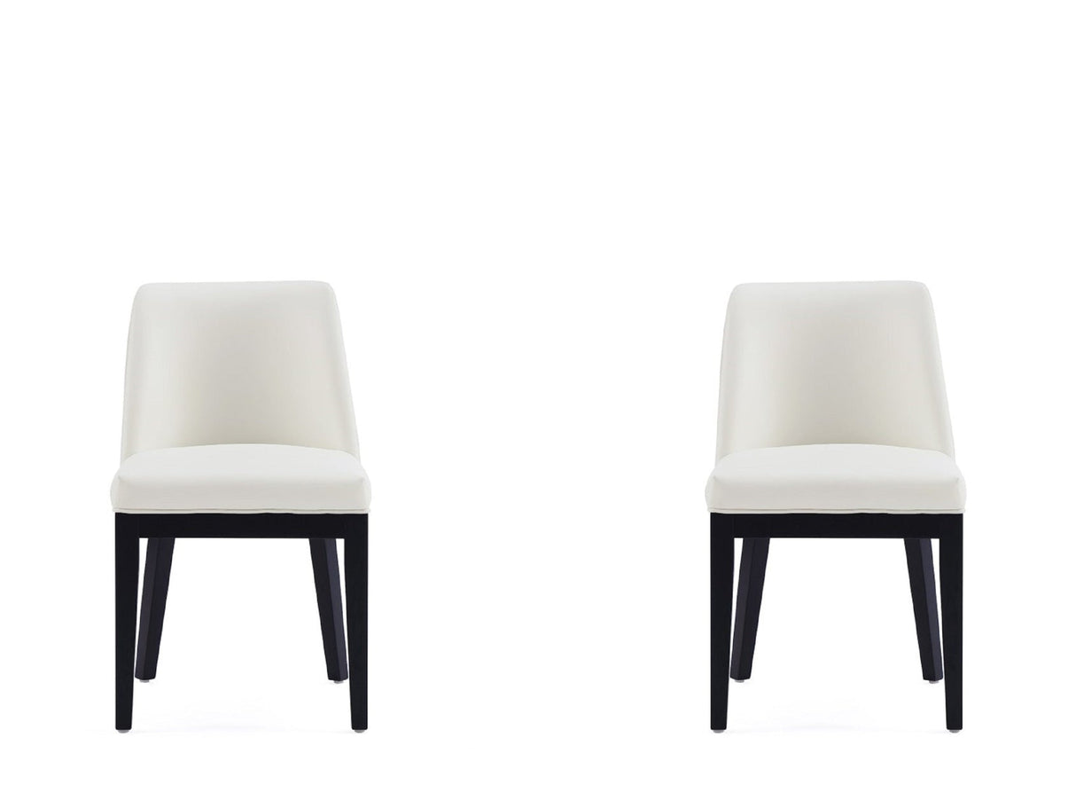Gansevoort Faux Leather Dining Chair in Cream (set of 2) by Manhattan Comfort at Eve Furniture