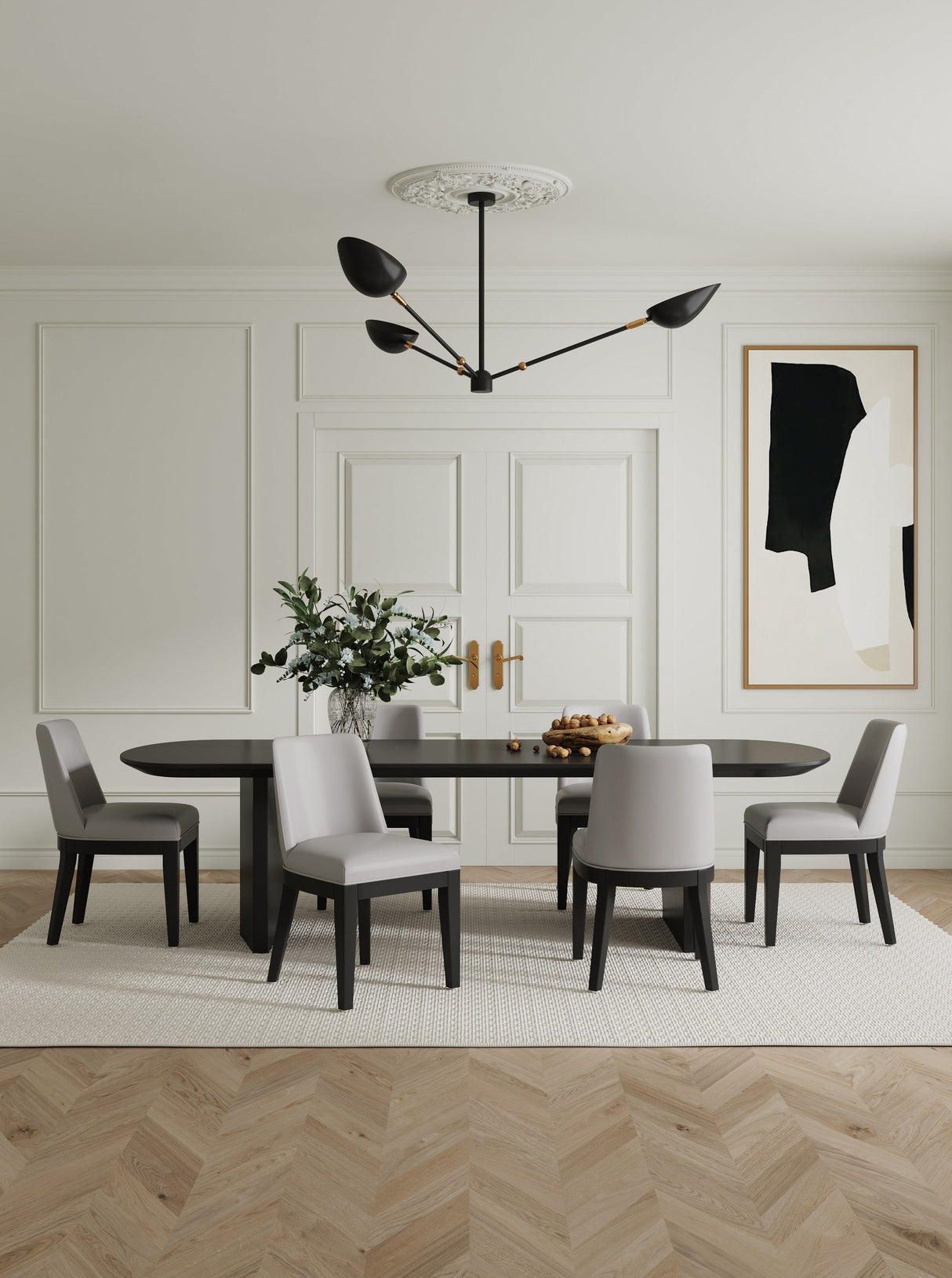 Gansevoort Faux Leather Dining Chair in Light Grey (set of 2) by Manhattan Comfort at Eve Furniture