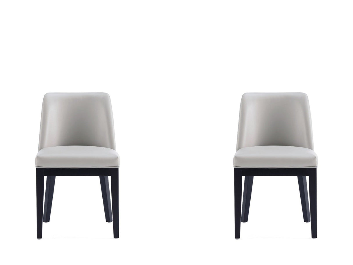 Gansevoort Faux Leather Dining Chair in Light Grey (set of 2) by Manhattan Comfort at Eve Furniture