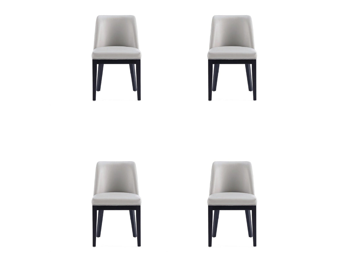 Gansevoort Faux Leather Dining Chair in Light Grey (set of 4) by Manhattan Comfort at Eve Furniture