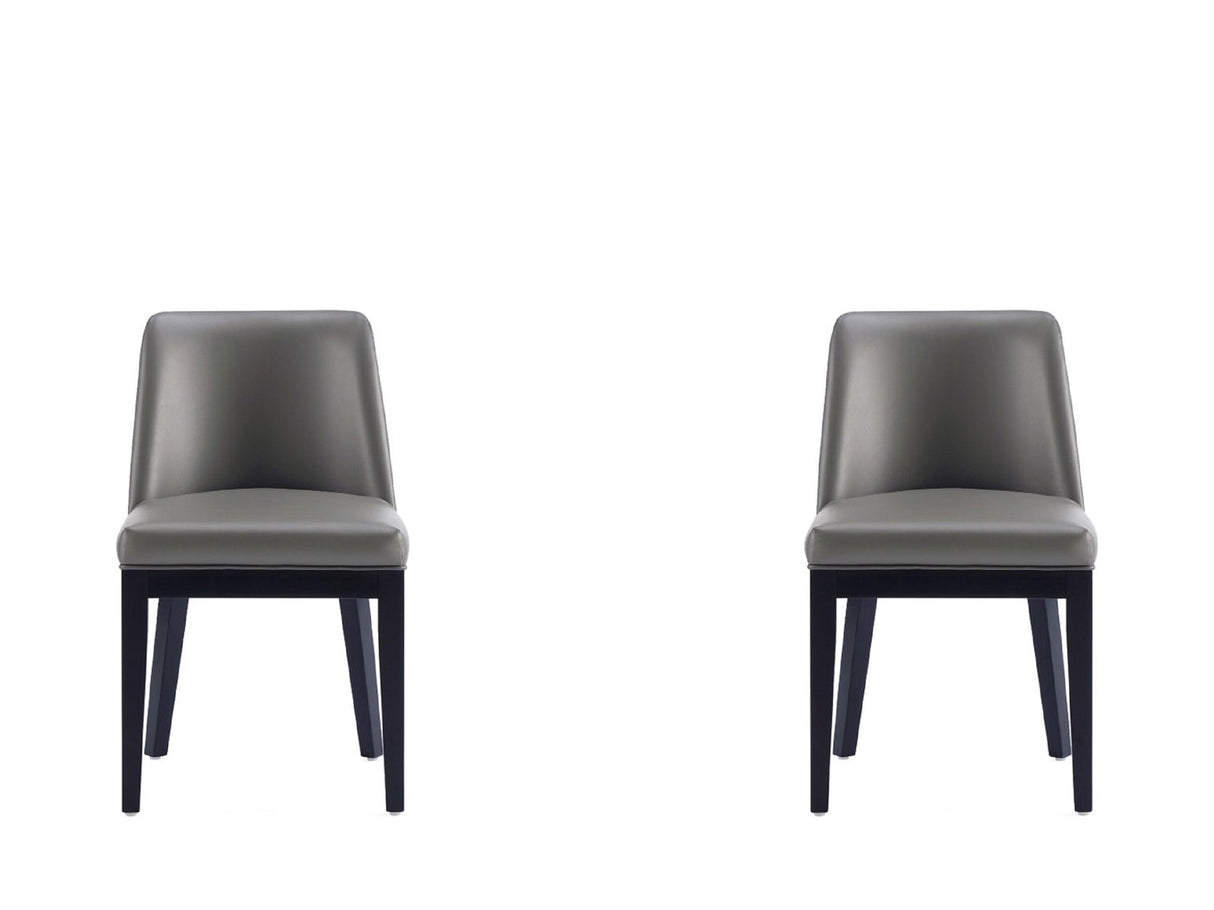 Gansevoort Faux Leather Dining Chair in Pebble Grey (set of 2) by Manhattan Comfort at Eve Furniture