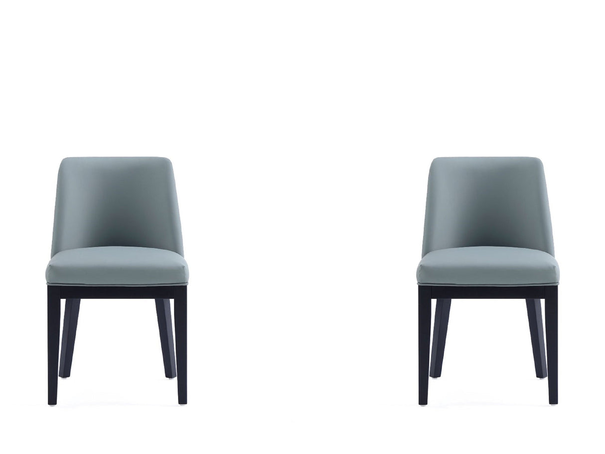 Gansevoort Faux Leather Dining Chair in Pewter (set of 2) by Manhattan Comfort at Eve Furniture