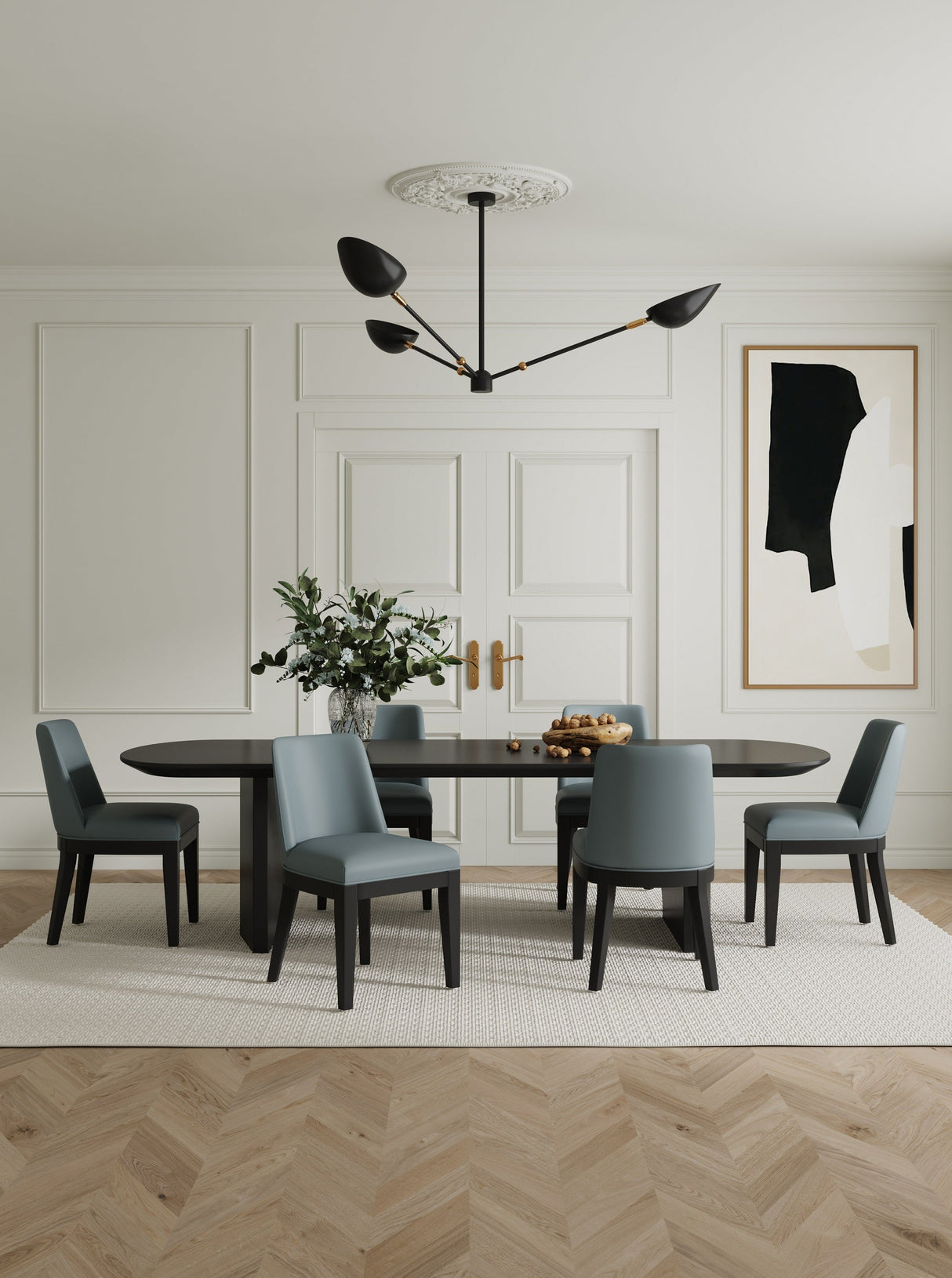 Gansevoort Faux Leather Dining Chair in Pewter (set of 4) by Manhattan Comfort at Eve Furniture