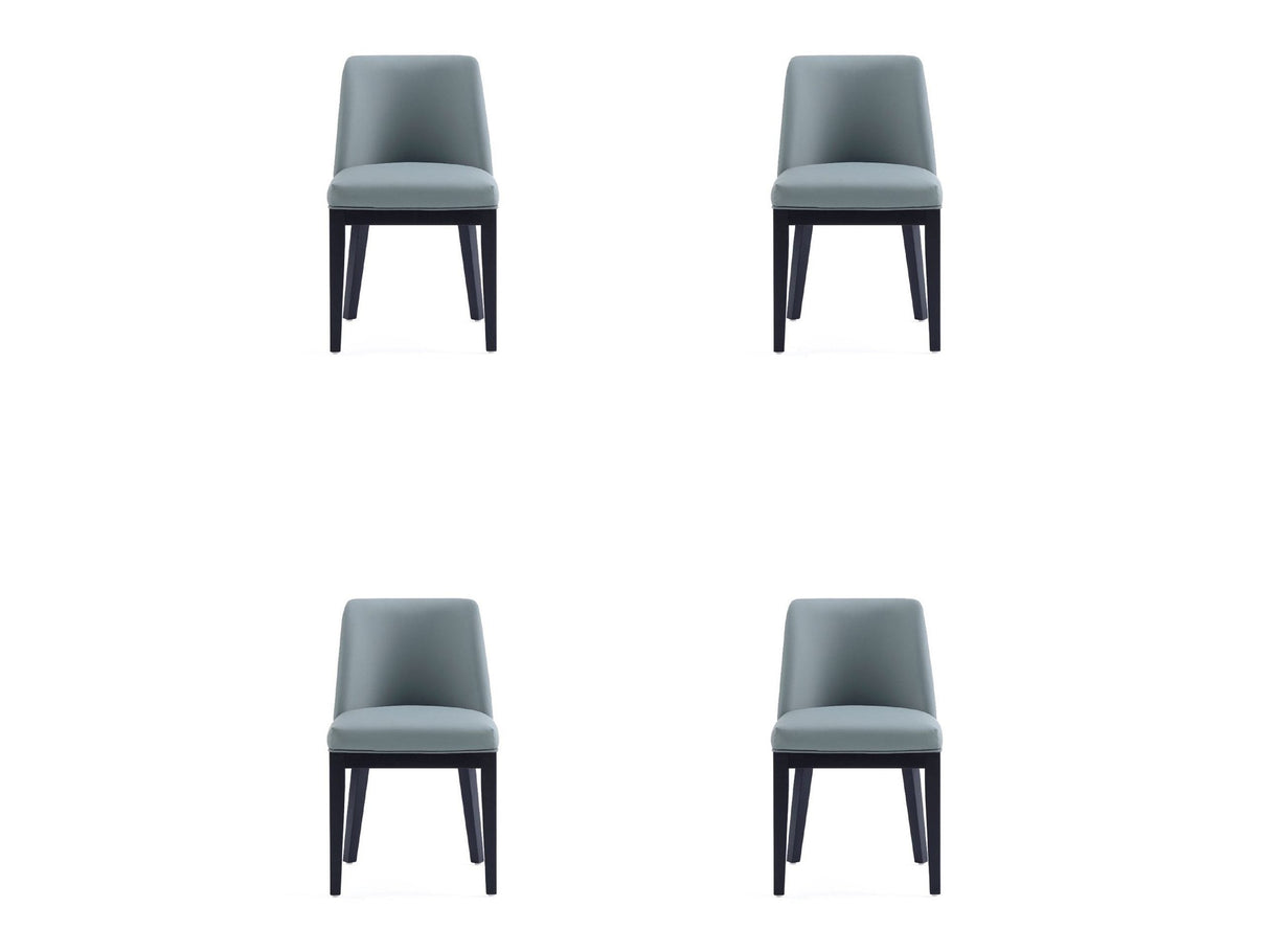Gansevoort Faux Leather Dining Chair in Pewter (set of 4) by Manhattan Comfort at Eve Furniture
