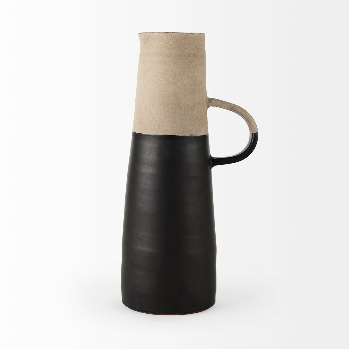 Garand Large Two-Toned Black/Natural Ceramic Jug by Mercana at Eve Furniture