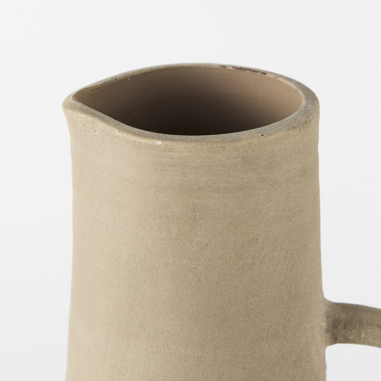 Garand Large Two-Toned White Natural Ceramic Jug by Mercana at Eve Furniture