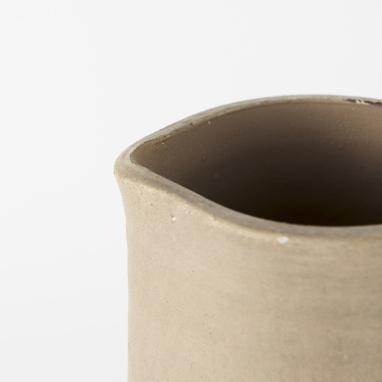 Garand Large Two-Toned White Natural Ceramic Jug by Mercana at Eve Furniture