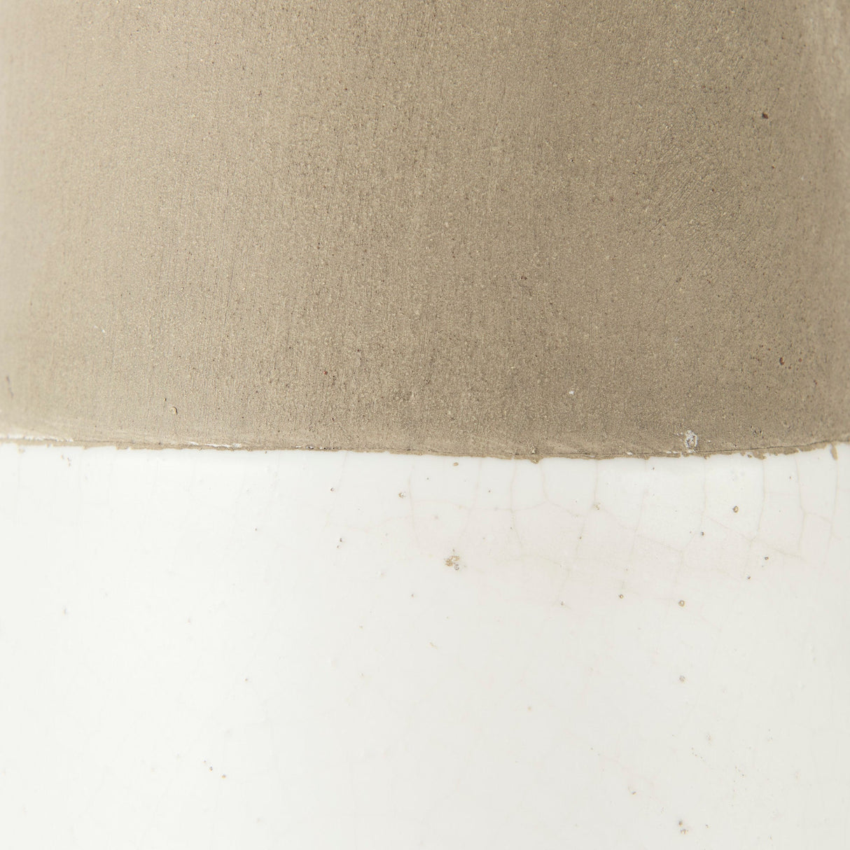 Garand Large Two-Toned White Natural Ceramic Jug by Mercana at Eve Furniture