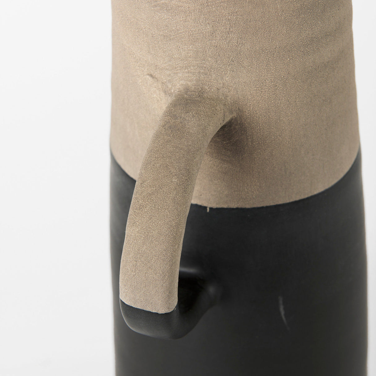 Garand Medium Two-Toned Black/Natural Ceramic Jug by Mercana at Eve Furniture