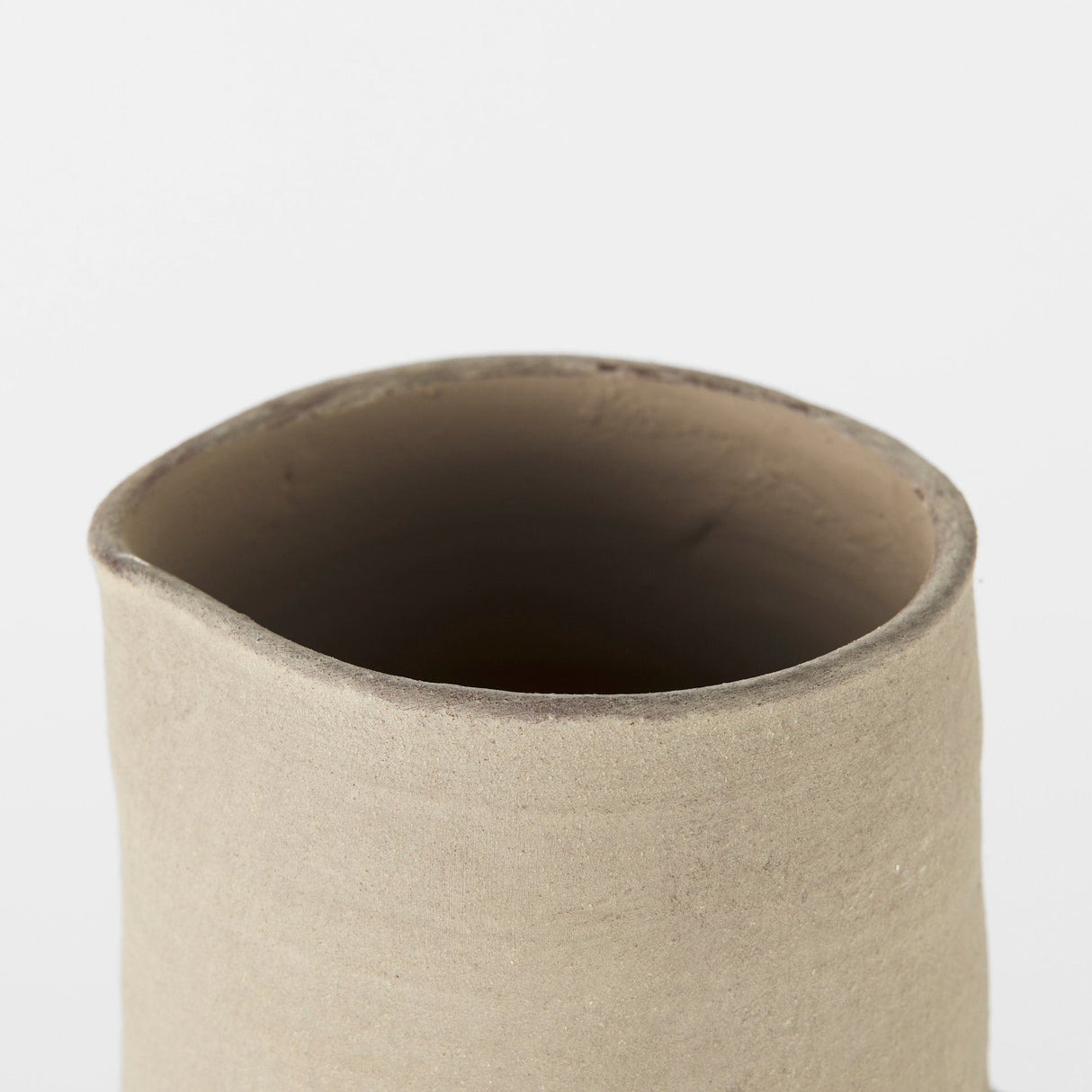 Garand Medium Two-Toned White Natural Ceramic Jug by Mercana at Eve Furniture