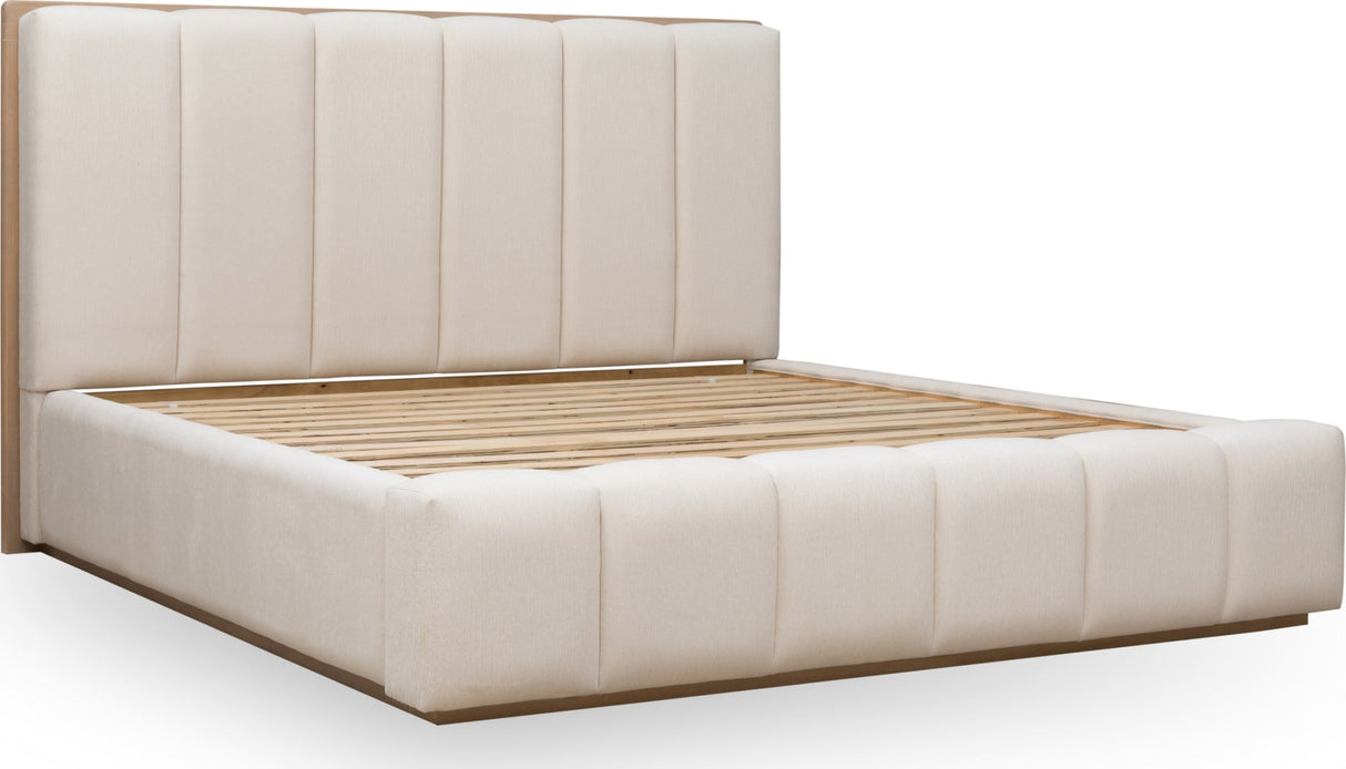 Gardenia Cotton/Chai Wood Frame Upholstered Queen Platform Bed by Modus Furniture at Eve Furniture