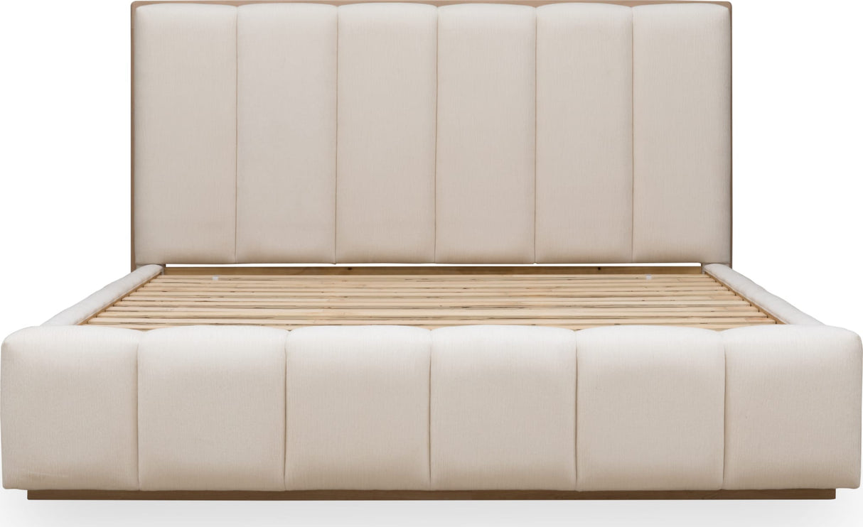 Gardenia Cotton/Chai Wood Frame Upholstered Queen Platform Bed by Modus Furniture at Eve Furniture