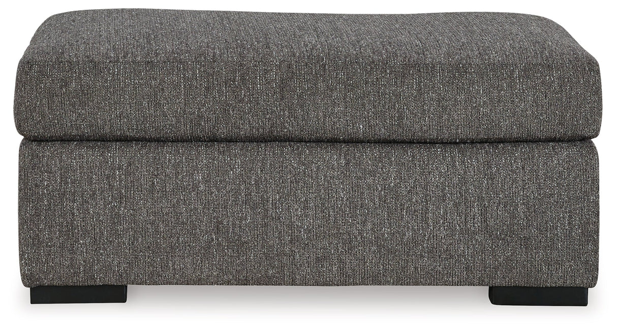 Gardiner Pewter Chair and Ottoman by Ashley at Eve Furniture