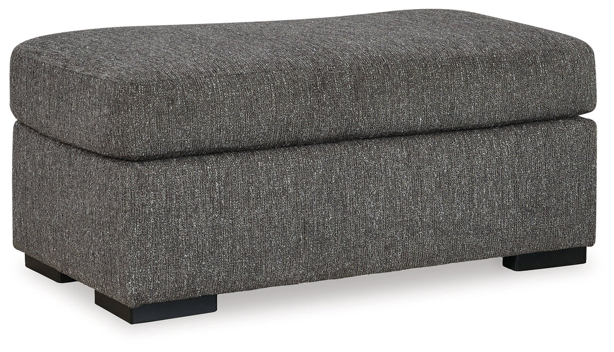 Gardiner Pewter Chair and Ottoman by Ashley at Eve Furniture