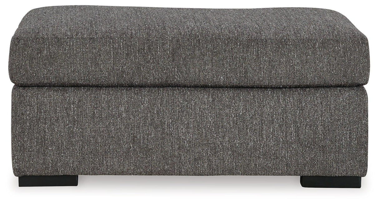 Gardiner Pewter Ottoman by Ashley at Eve Furniture