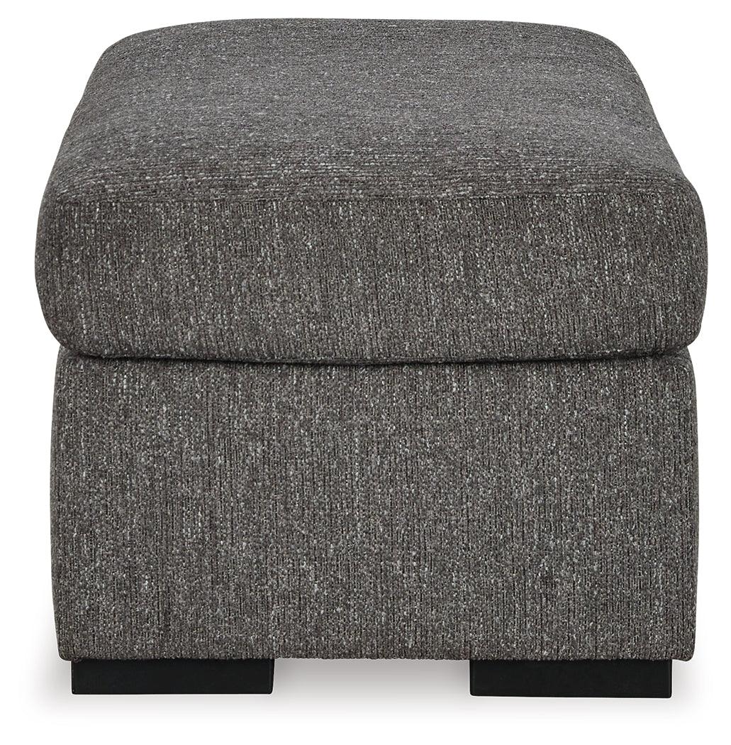 Gardiner Pewter Ottoman by Ashley at Eve Furniture