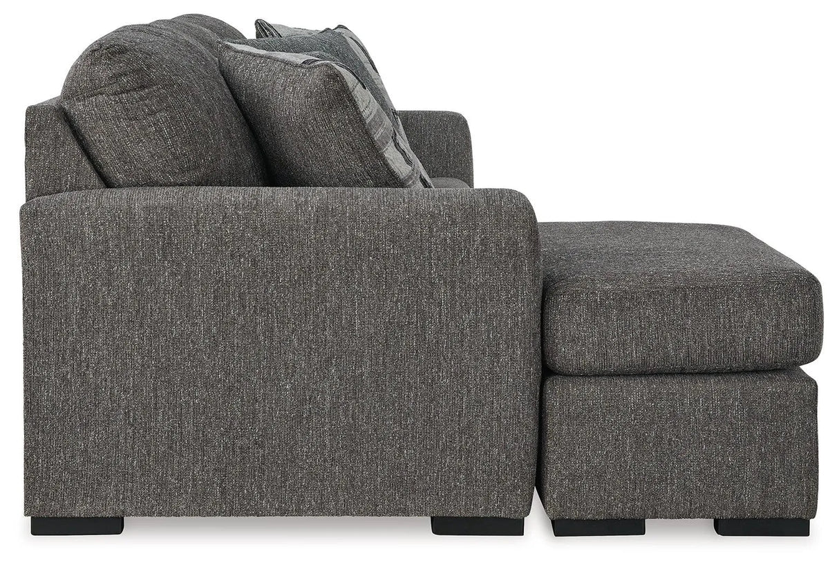 Gardiner Pewter Reversible Sofa Chaise by Ashley at Eve Furniture