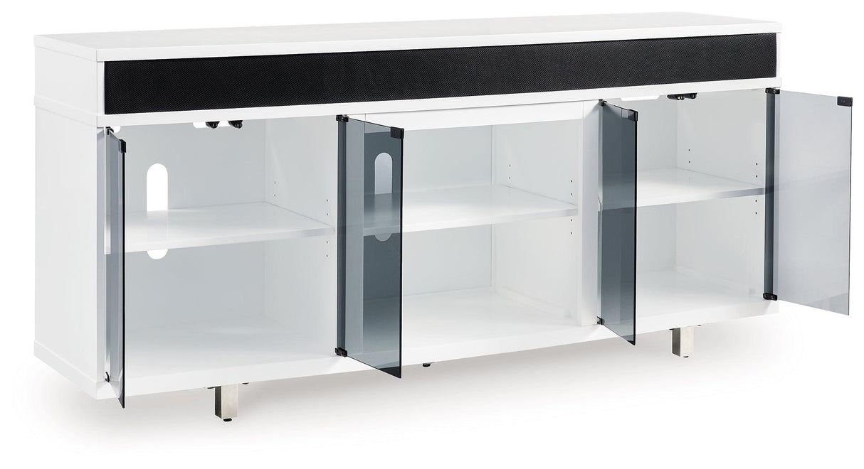Gardoni White/Black 72" TV Stand by Ashley at Eve Furniture