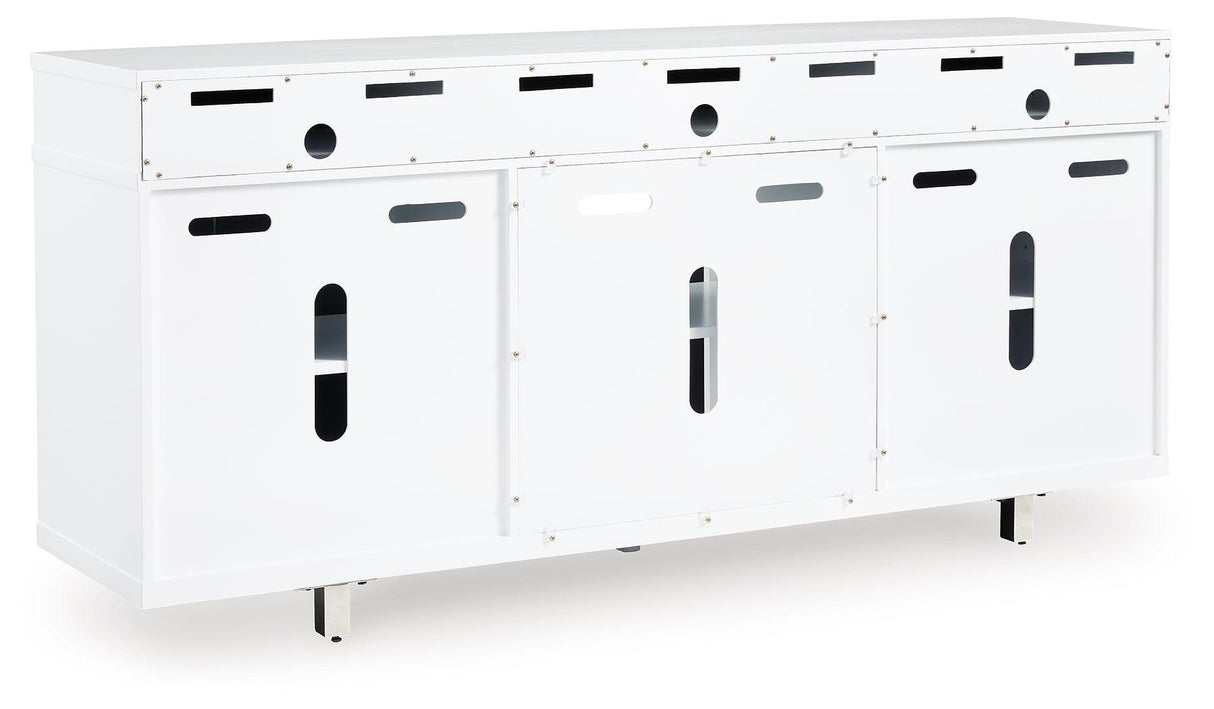 Gardoni White/Black 72" TV Stand by Ashley at Eve Furniture