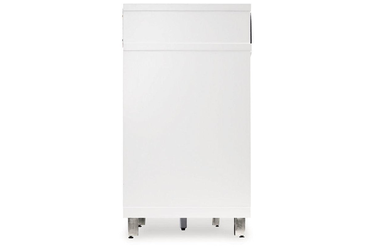 Gardoni White/Black 72" TV Stand with Electric Fireplace by Ashley at Eve Furniture