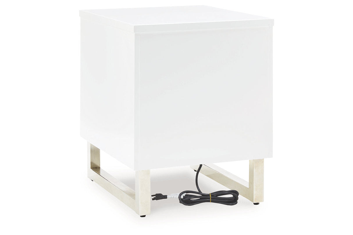 Gardoni White/Black Coffee Table and 2 Chairside End Tables by Ashley at Eve Furniture