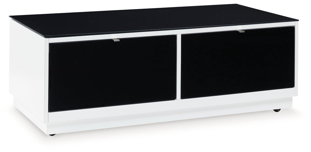 Gardoni White/Black Coffee Table and 2 Chairside End Tables by Ashley at Eve Furniture