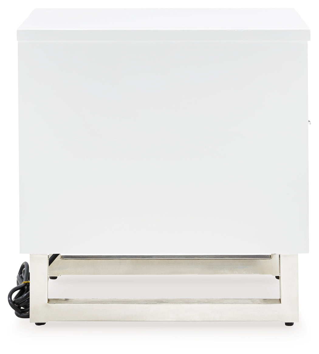 Gardoni White/Black Coffee Table and 2 Chairside End Tables by Ashley at Eve Furniture