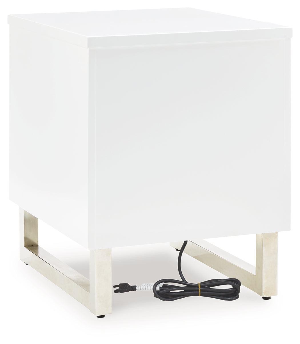 Gardoni White/Black Coffee Table and 2 Chairside End Tables by Ashley at Eve Furniture