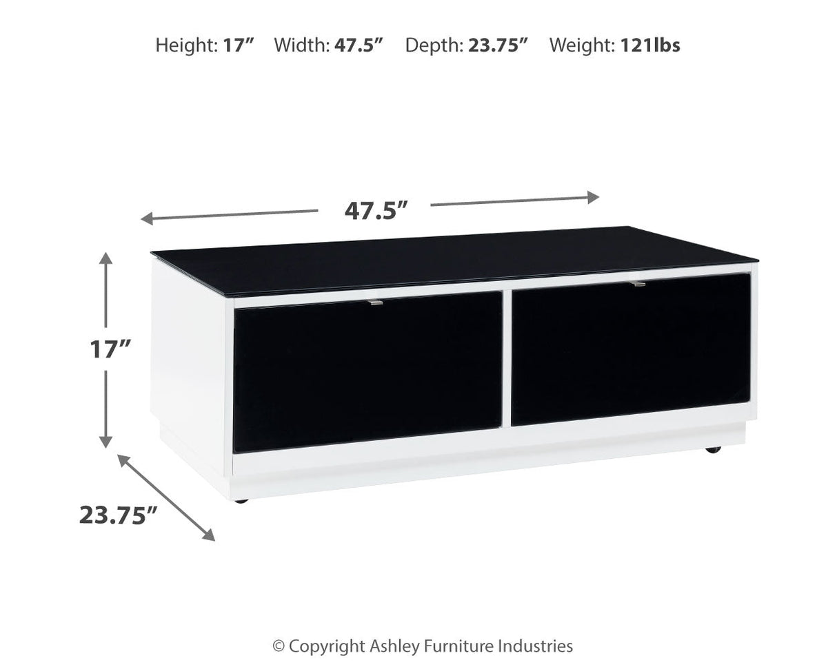 Gardoni White/Black Coffee Table and 2 Chairside End Tables by Ashley at Eve Furniture