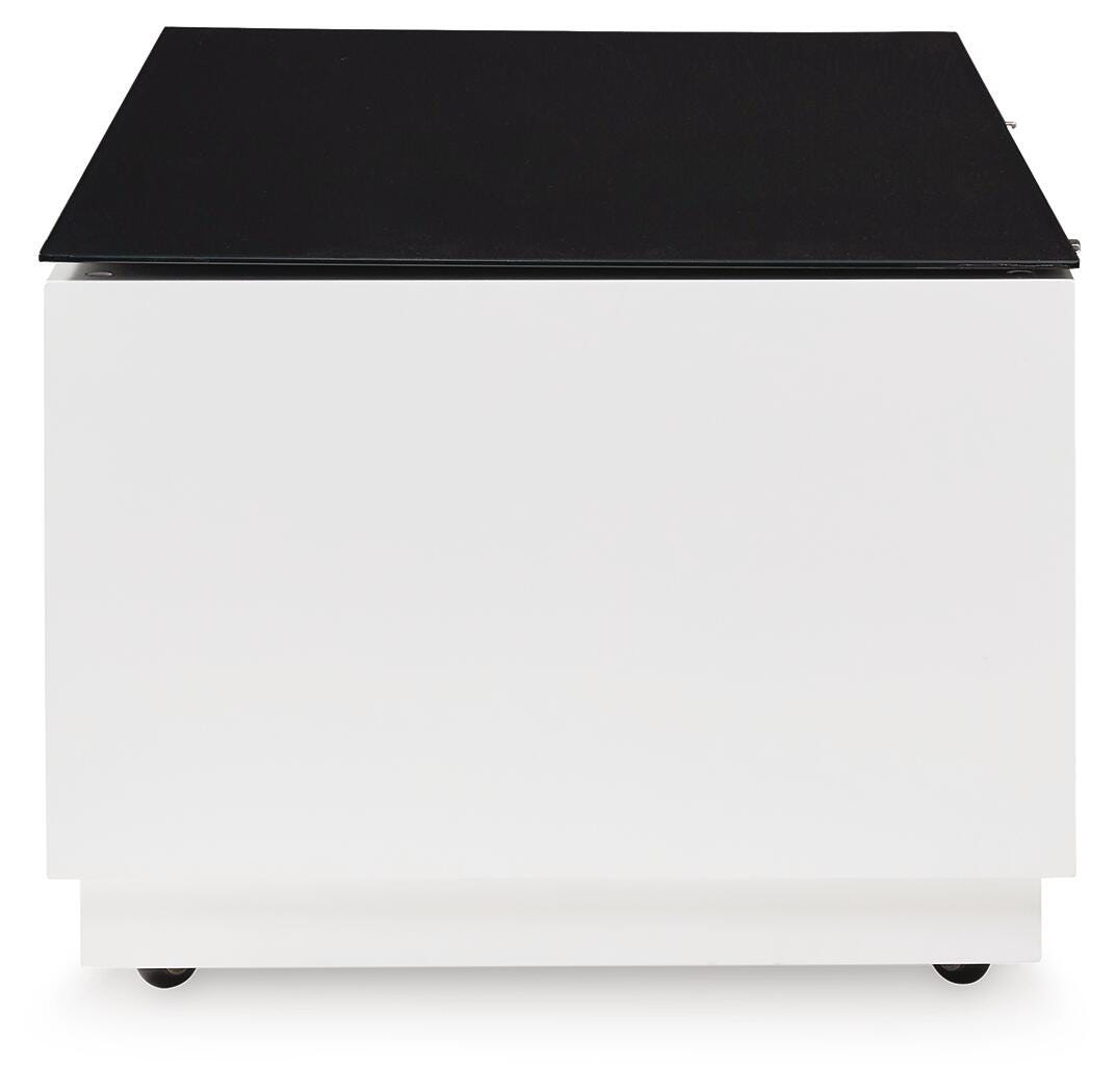 Gardoni White/Black Coffee Table and 2 Chairside End Tables by Ashley at Eve Furniture