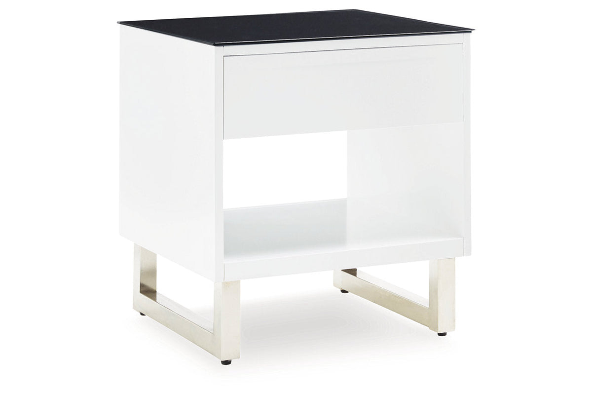 Gardoni White/Black Coffee Table and 2 End Tables by Ashley at Eve Furniture