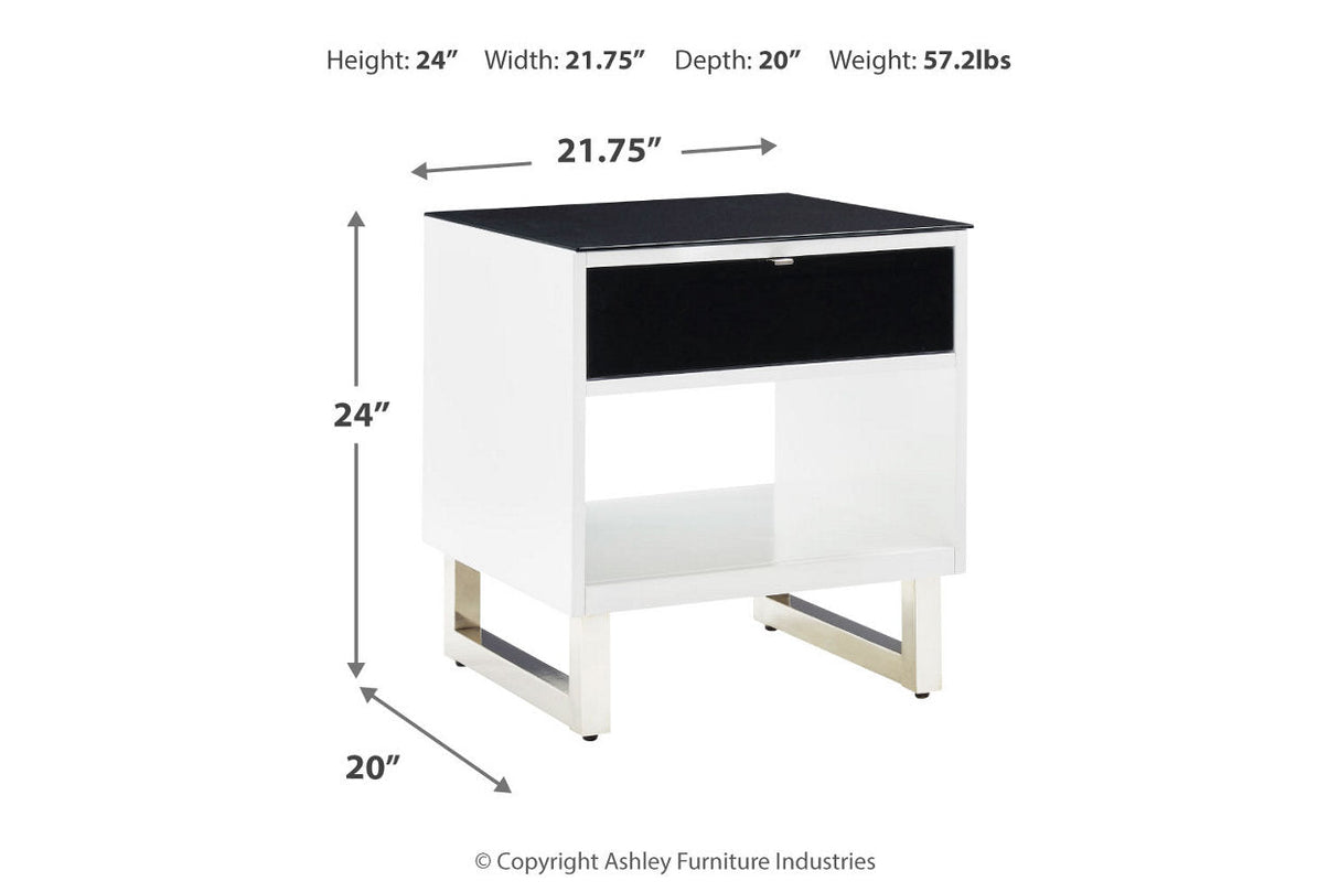 Gardoni White/Black Coffee Table and 2 End Tables by Ashley at Eve Furniture