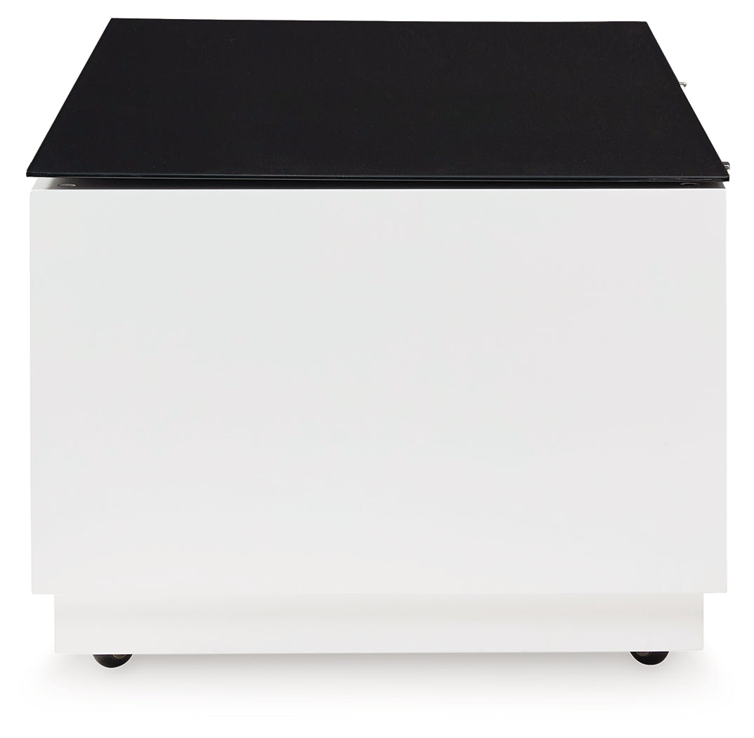 Gardoni White/Black Coffee Table and 2 End Tables by Ashley at Eve Furniture
