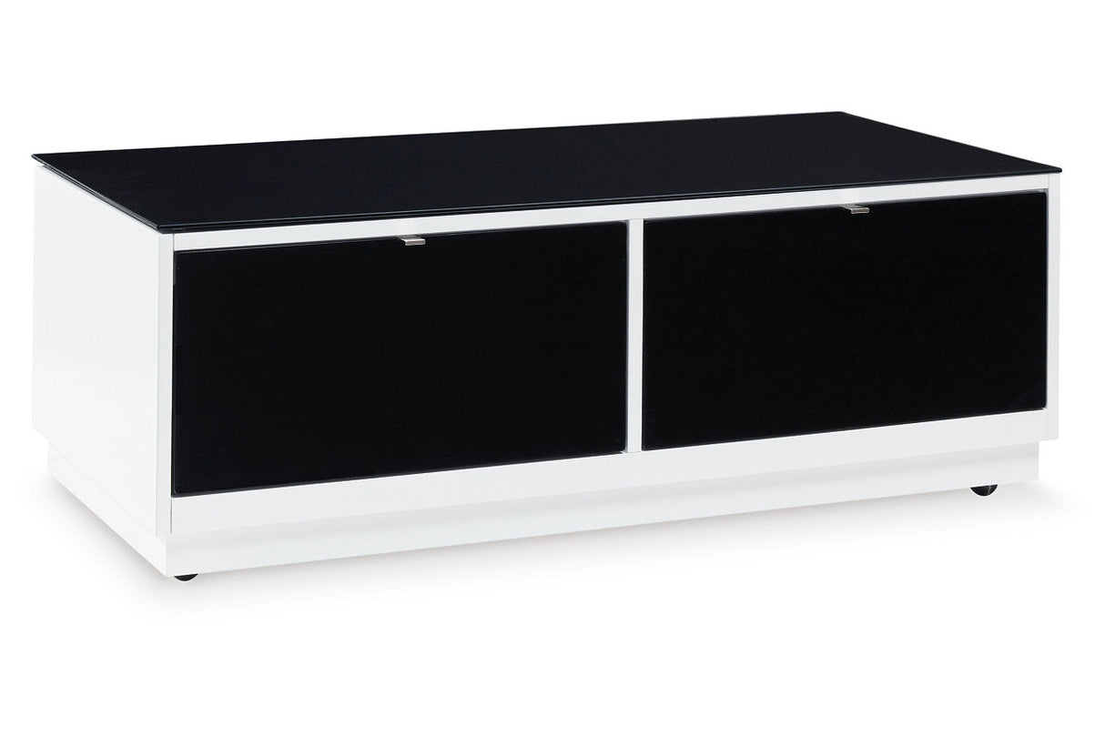 Gardoni White/Black Coffee Table and 2 End Tables by Ashley at Eve Furniture