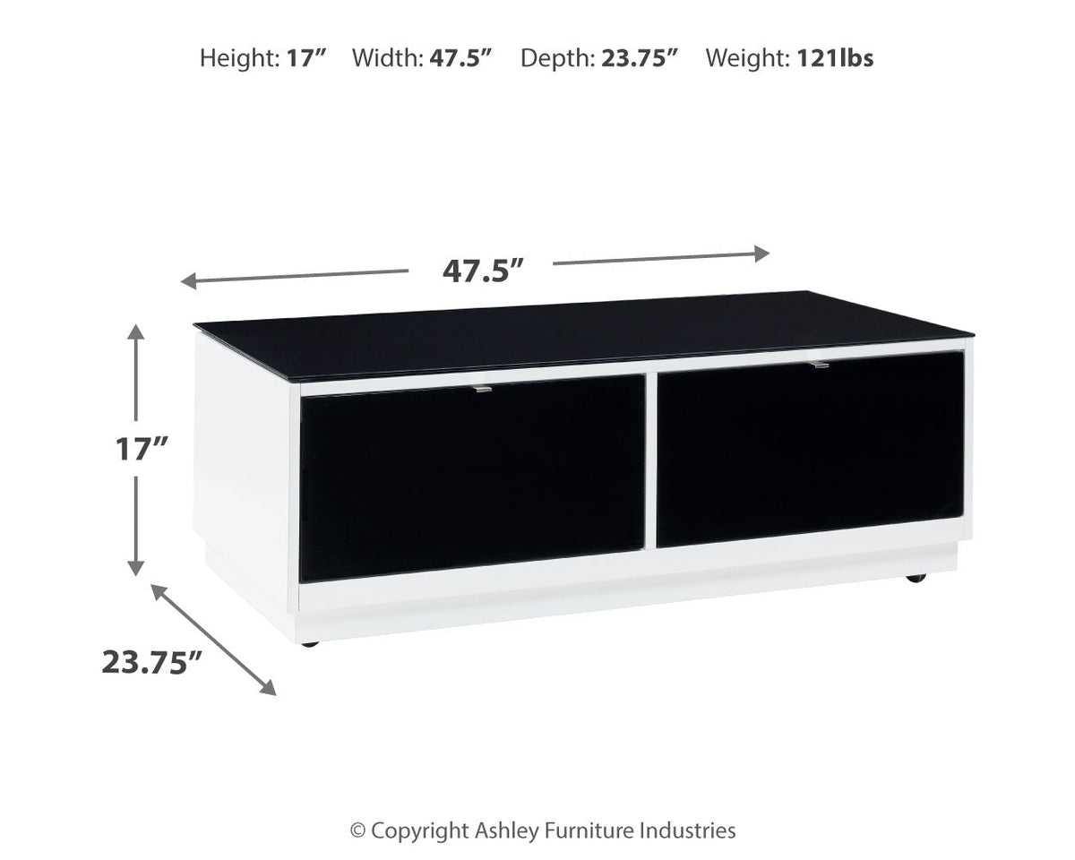 Gardoni White/Black Coffee Table and 2 End Tables by Ashley at Eve Furniture