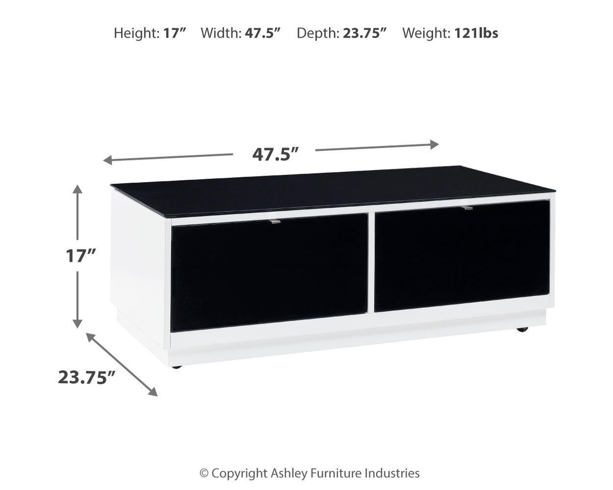 Gardoni White/Black Coffee Table and 2 End Tables by Ashley at Eve Furniture