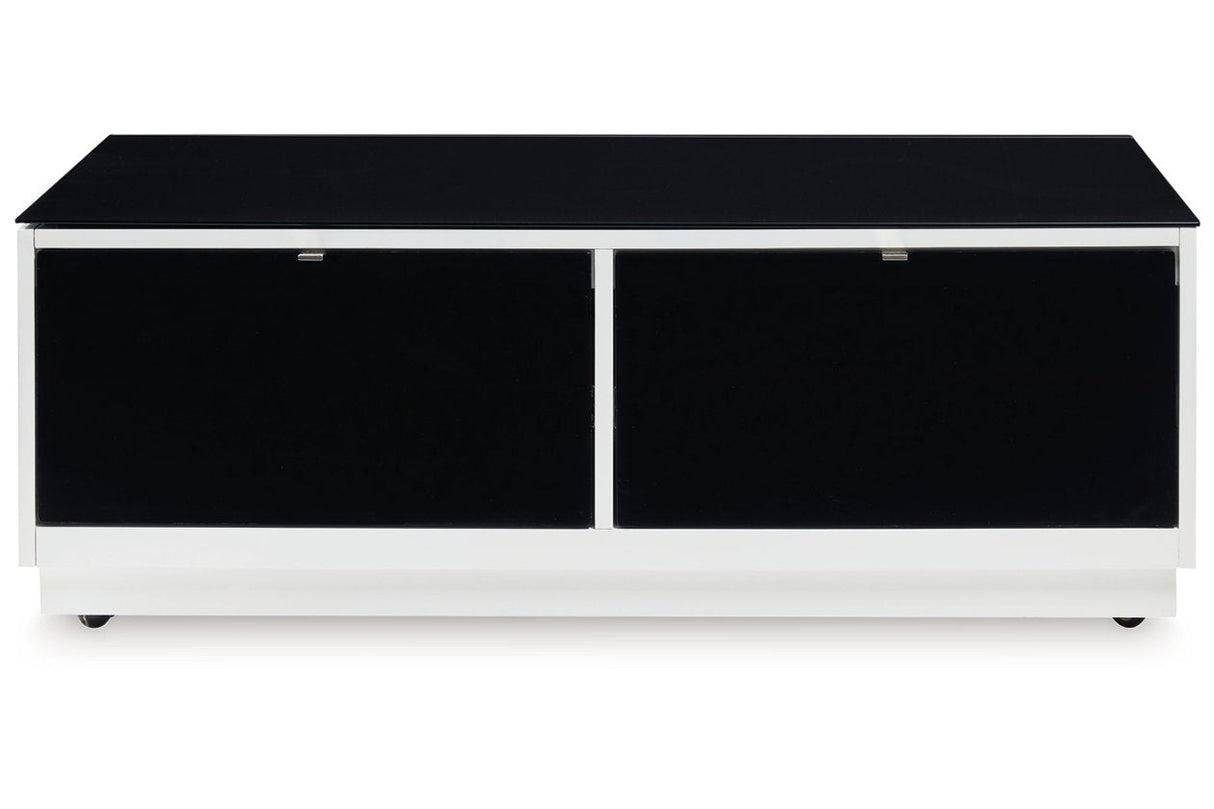 Gardoni White/Black Coffee Table and 2 End Tables by Ashley at Eve Furniture