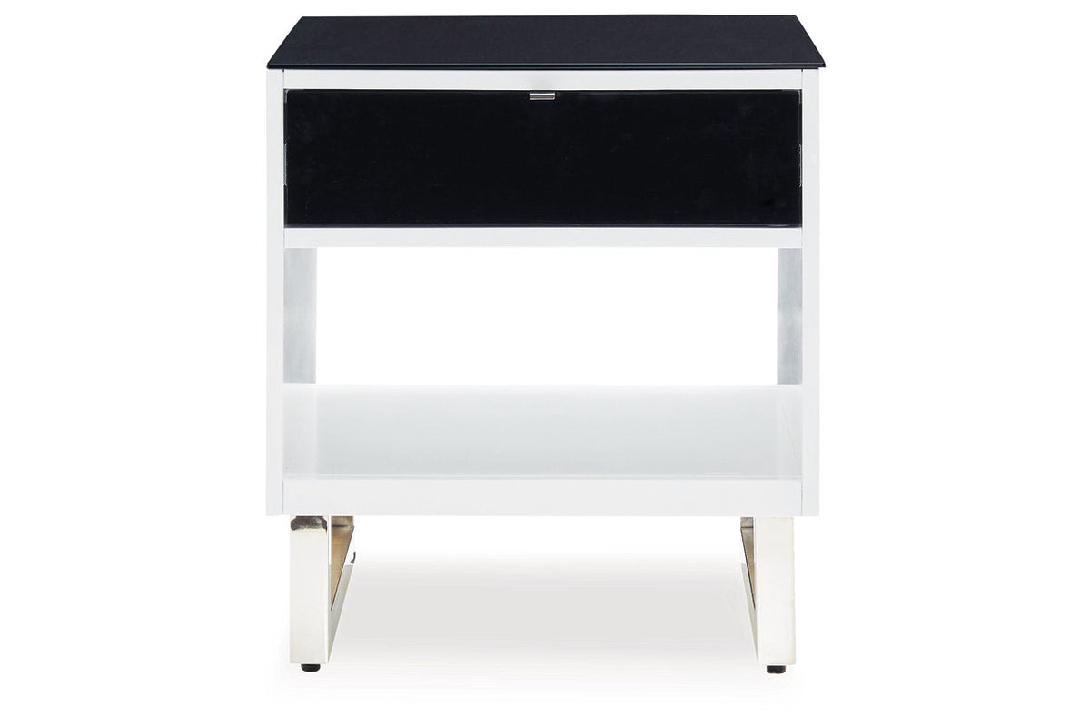 Gardoni White/Black Coffee Table and 2 End Tables by Ashley at Eve Furniture