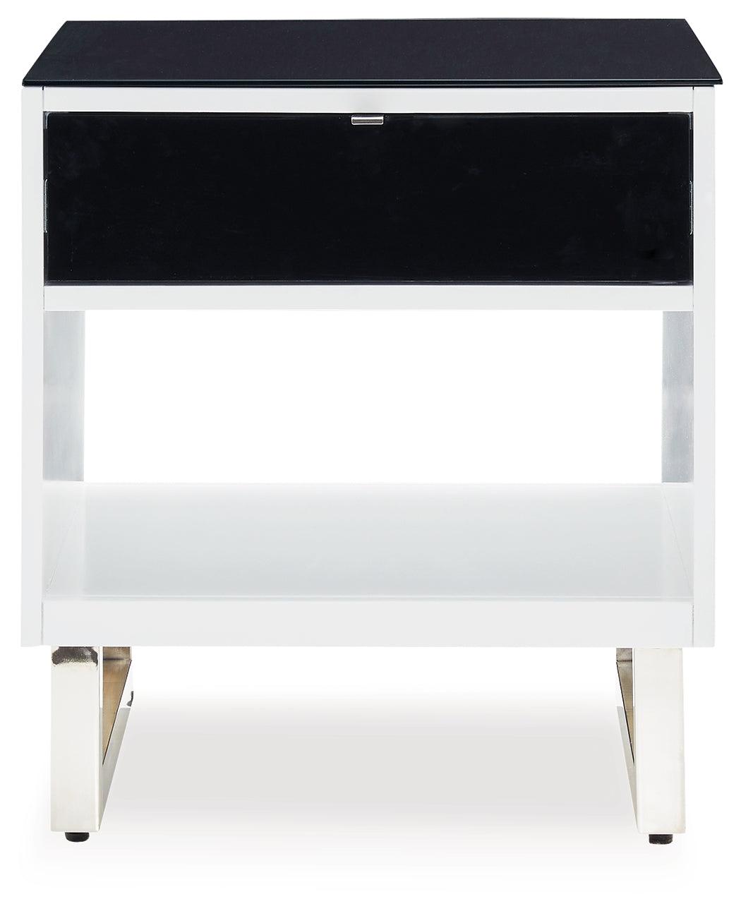 Gardoni White/Black End Table by Ashley at Eve Furniture