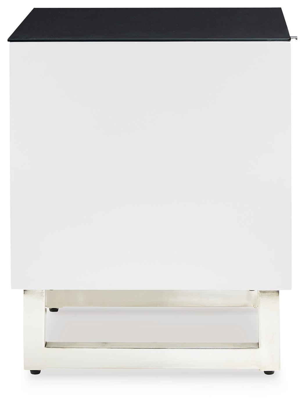 Gardoni White/Black End Table by Ashley at Eve Furniture