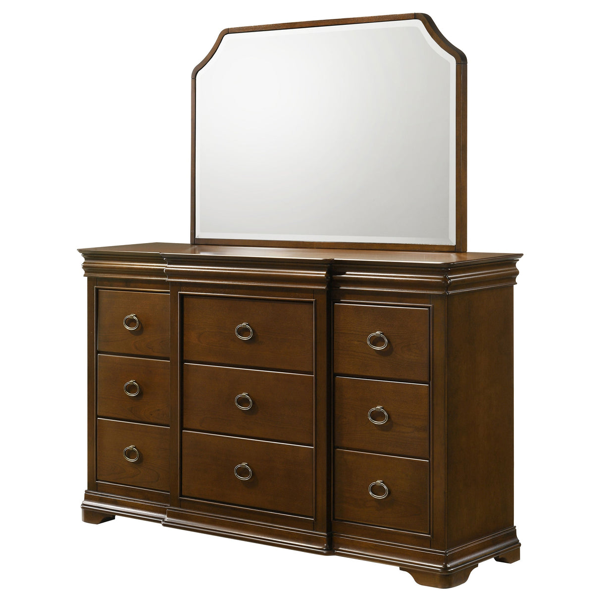 Garland Brown Cherry 11-drawer Bedroom Dresser with Mirror by Coaster at Eve Furniture