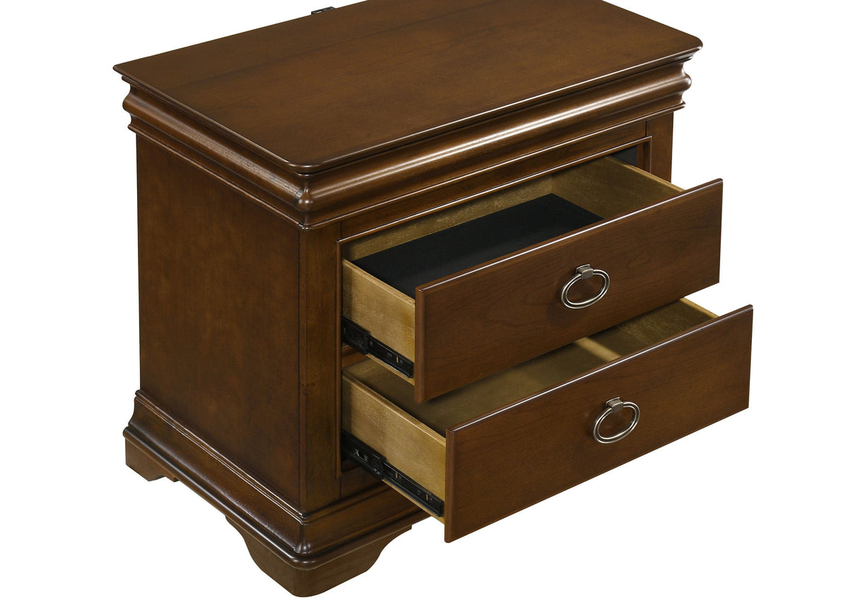 Garland Brown Cherry 3-drawer Nightstand Bedside Table by Coaster at Eve Furniture