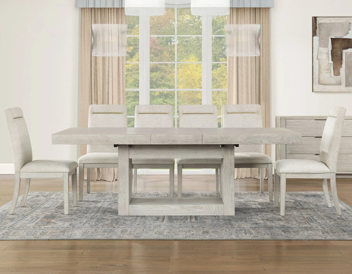Garland Distressed Greige Dining Room Set by Steve Silver at Eve Furniture