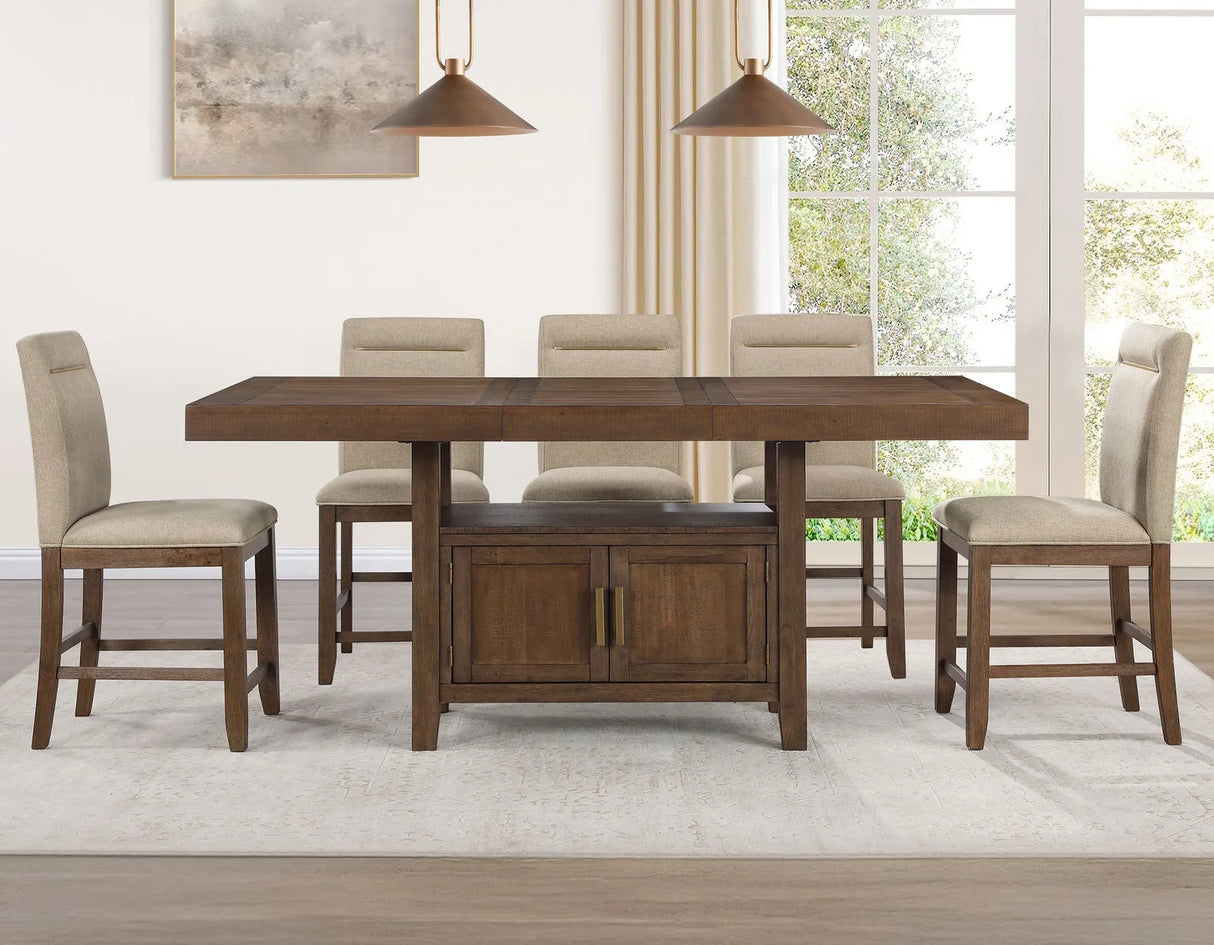 Garland Distressed Toffee Counter Height Dining Set by Steve Silver at Eve Furniture