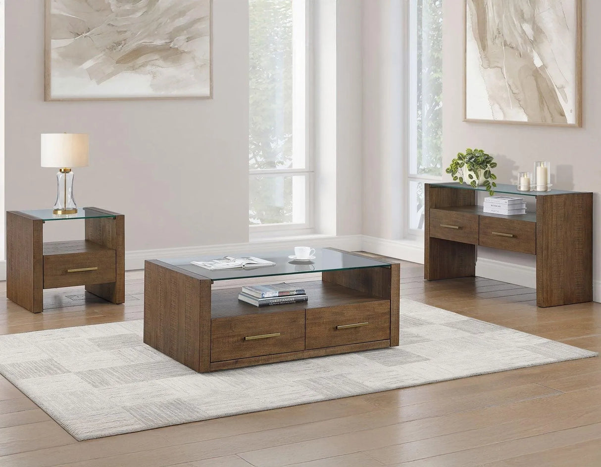 Garland Glass Top Sofa Table by Steve Silver at Eve Furniture