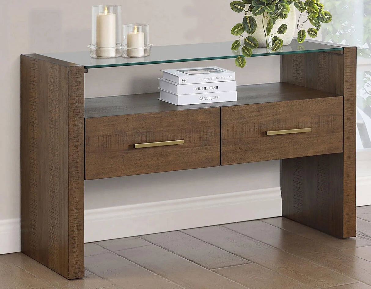 Garland Glass Top Sofa Table by Steve Silver at Eve Furniture